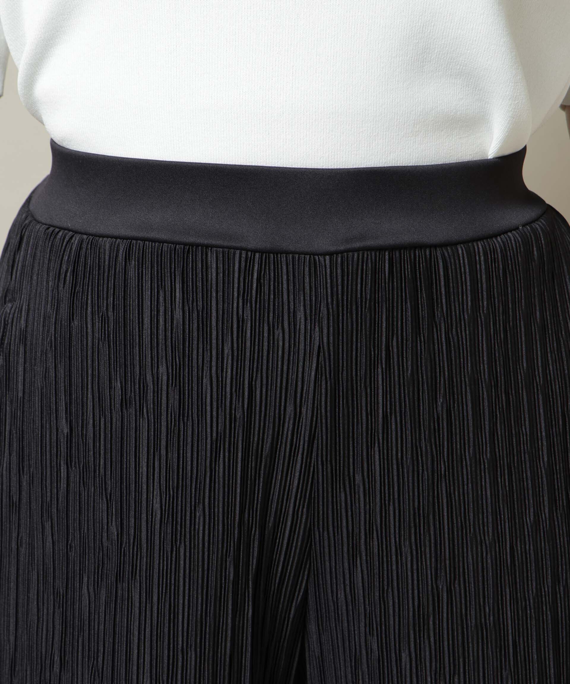 nano･universe「ランダムプリーツカットセミワイドパンツ(セットアップ可)」|チノ|