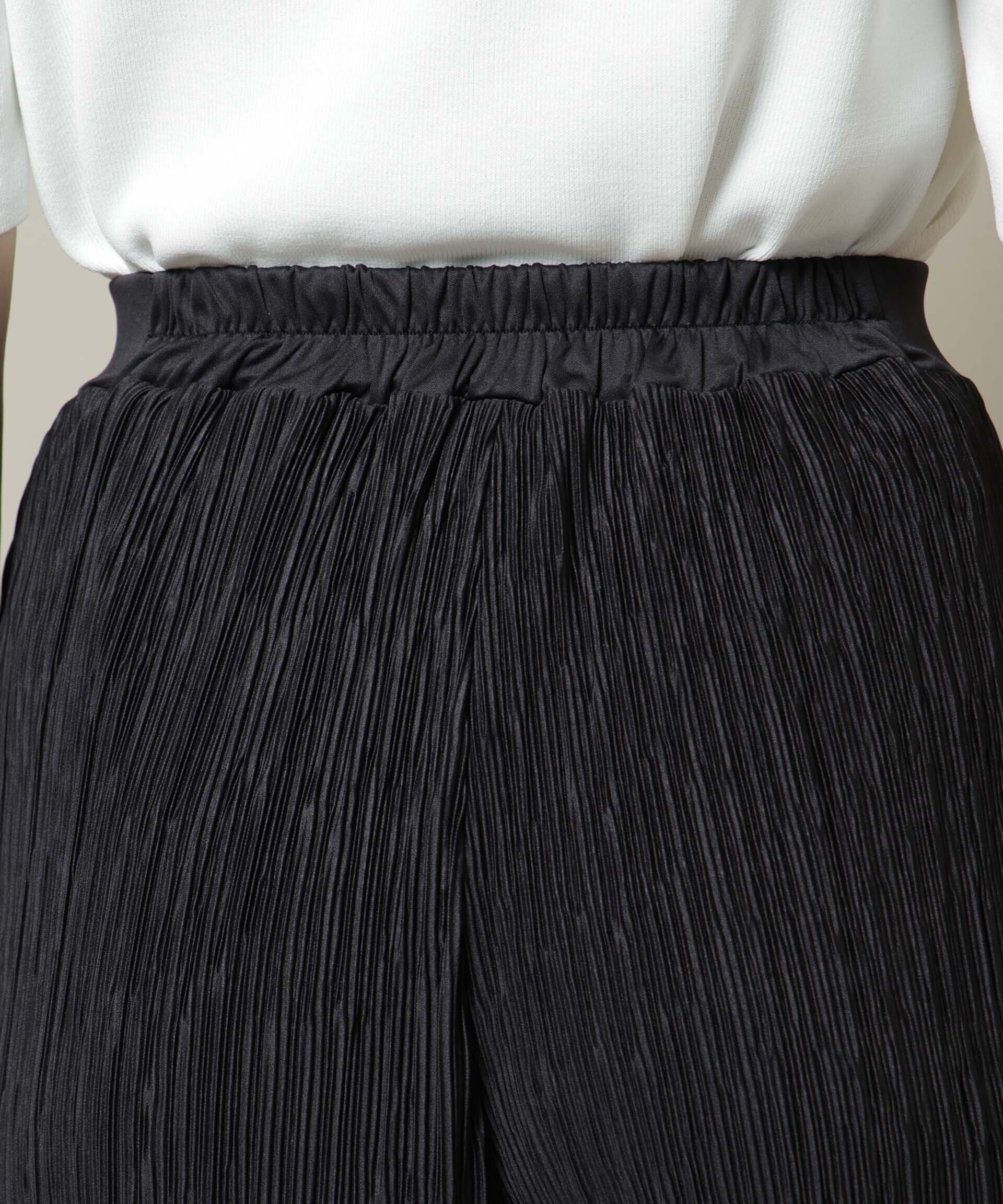 nano･universe「ランダムプリーツカットセミワイドパンツ(セットアップ可)」|チノ|