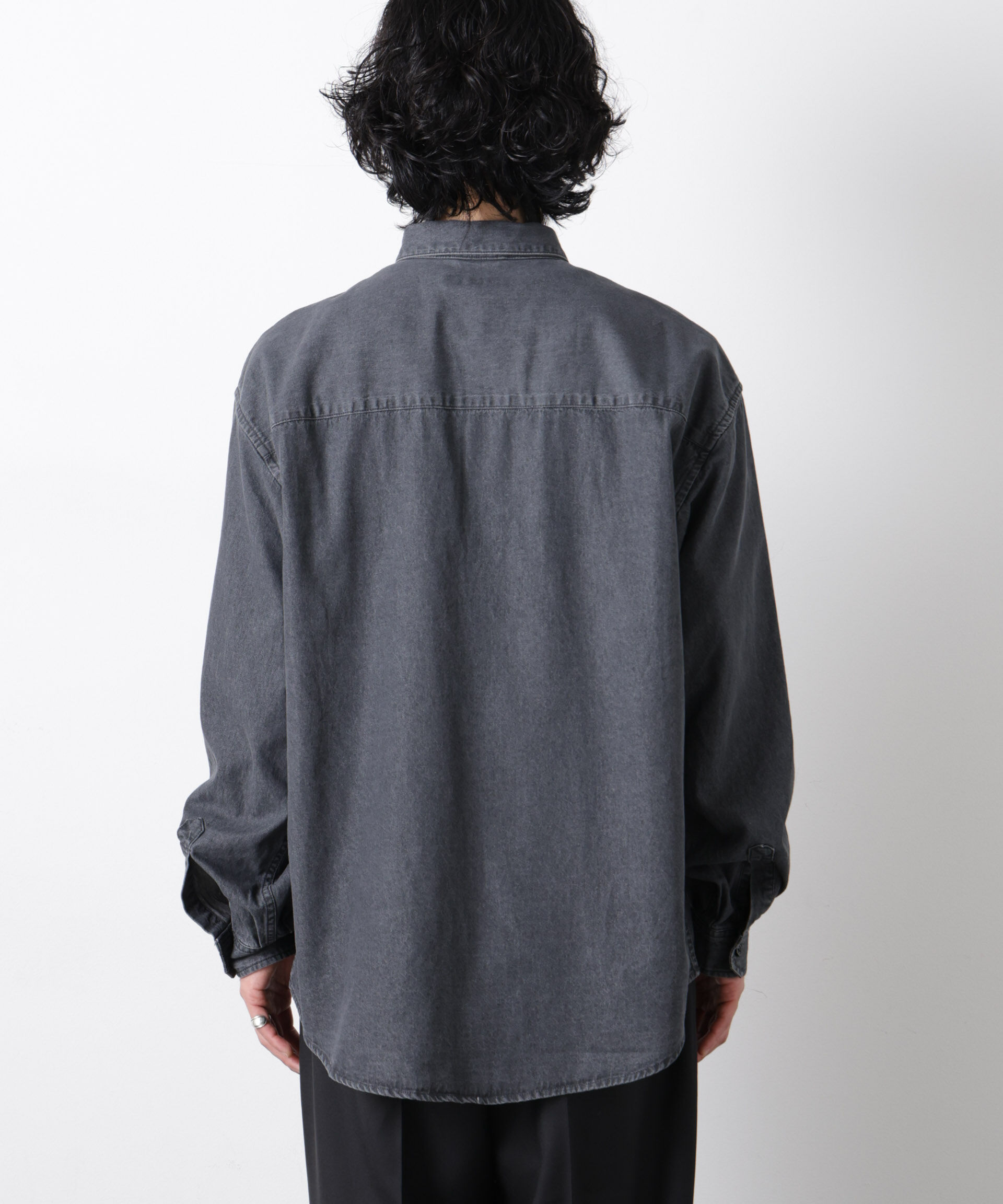 nano･universe「｢OtoNANO｣大人のワイドシャツ デニムシャツ 長袖」|シャツ・ブラウス|