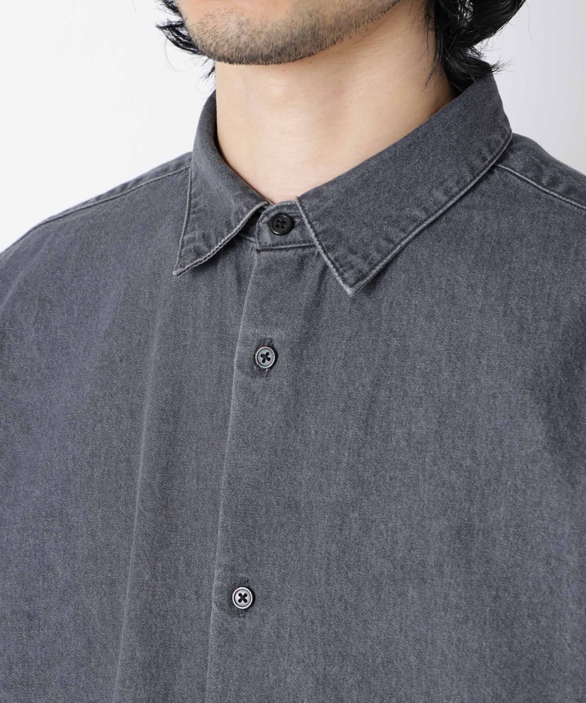 nano･universe「｢OtoNANO｣大人のワイドシャツ デニムシャツ 長袖」|シャツ・ブラウス|