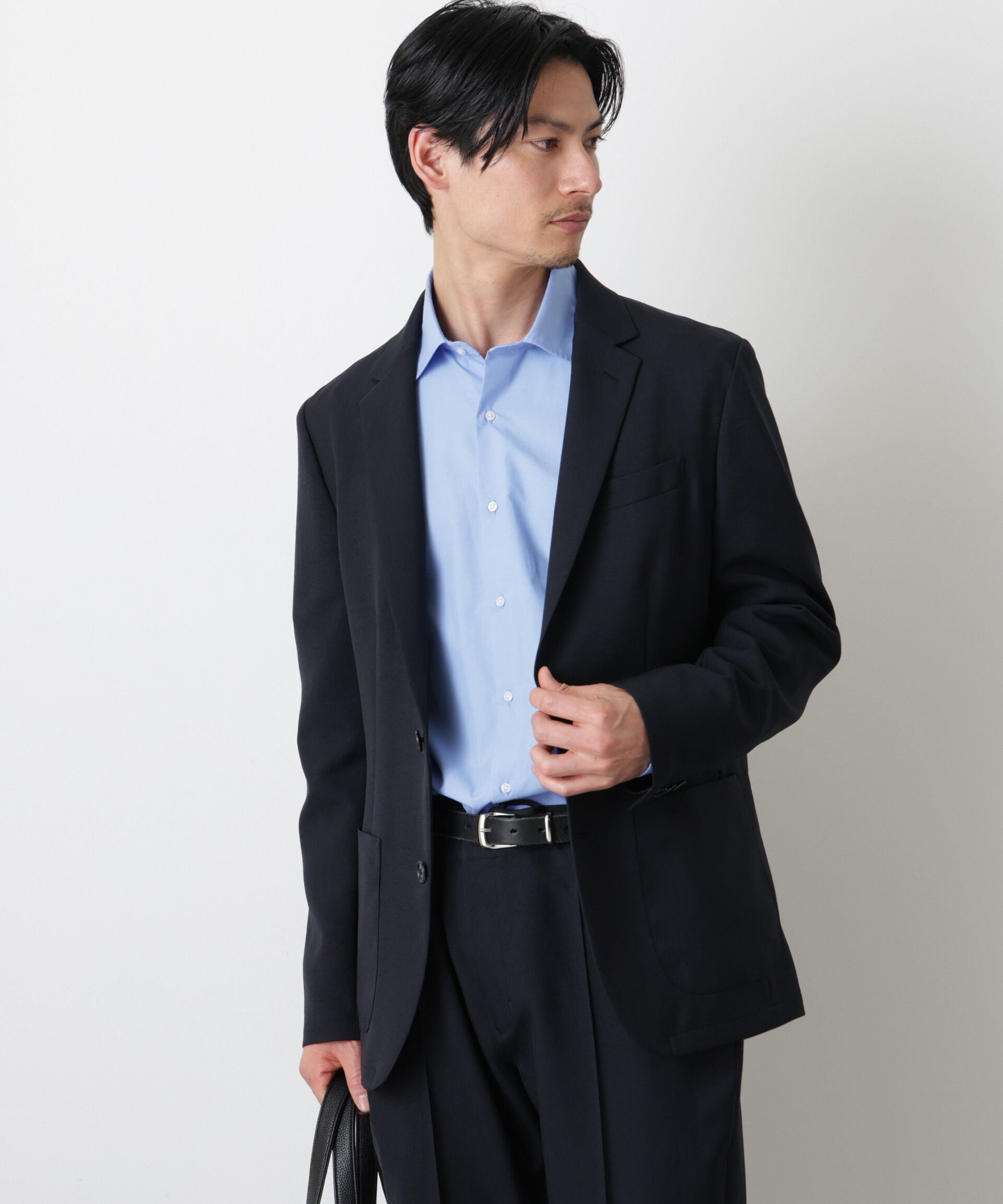 nano･universe「｢DamerinoSelect｣ﾀﾞﾝﾄﾂｵﾁｰﾙ防汚ﾃｯｸｽﾄﾚｯﾁｼﾞｬｹｯﾄ(ｾ 」|スーツ|D.ネイビー1