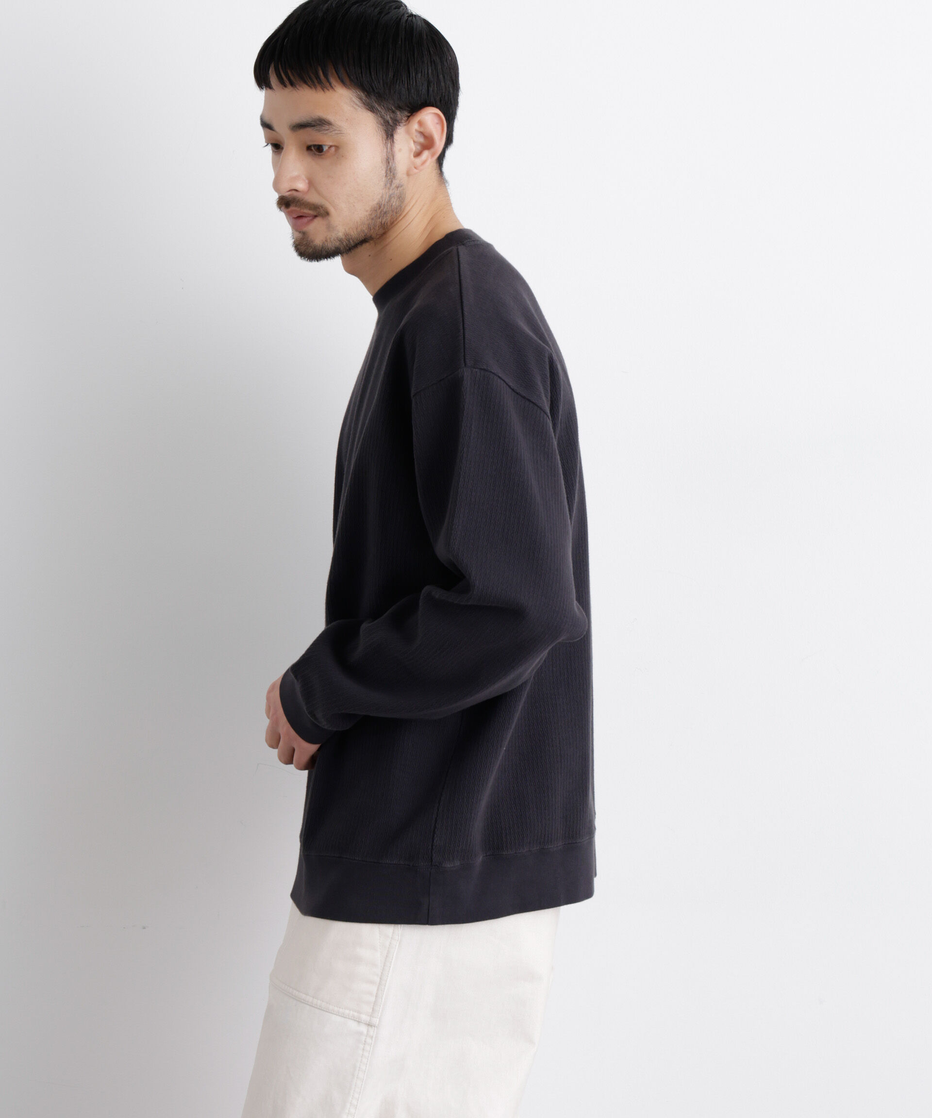 nano･universe「コットンサーマルクルーネックプルオーバー」|Tシャツ・カットソー|