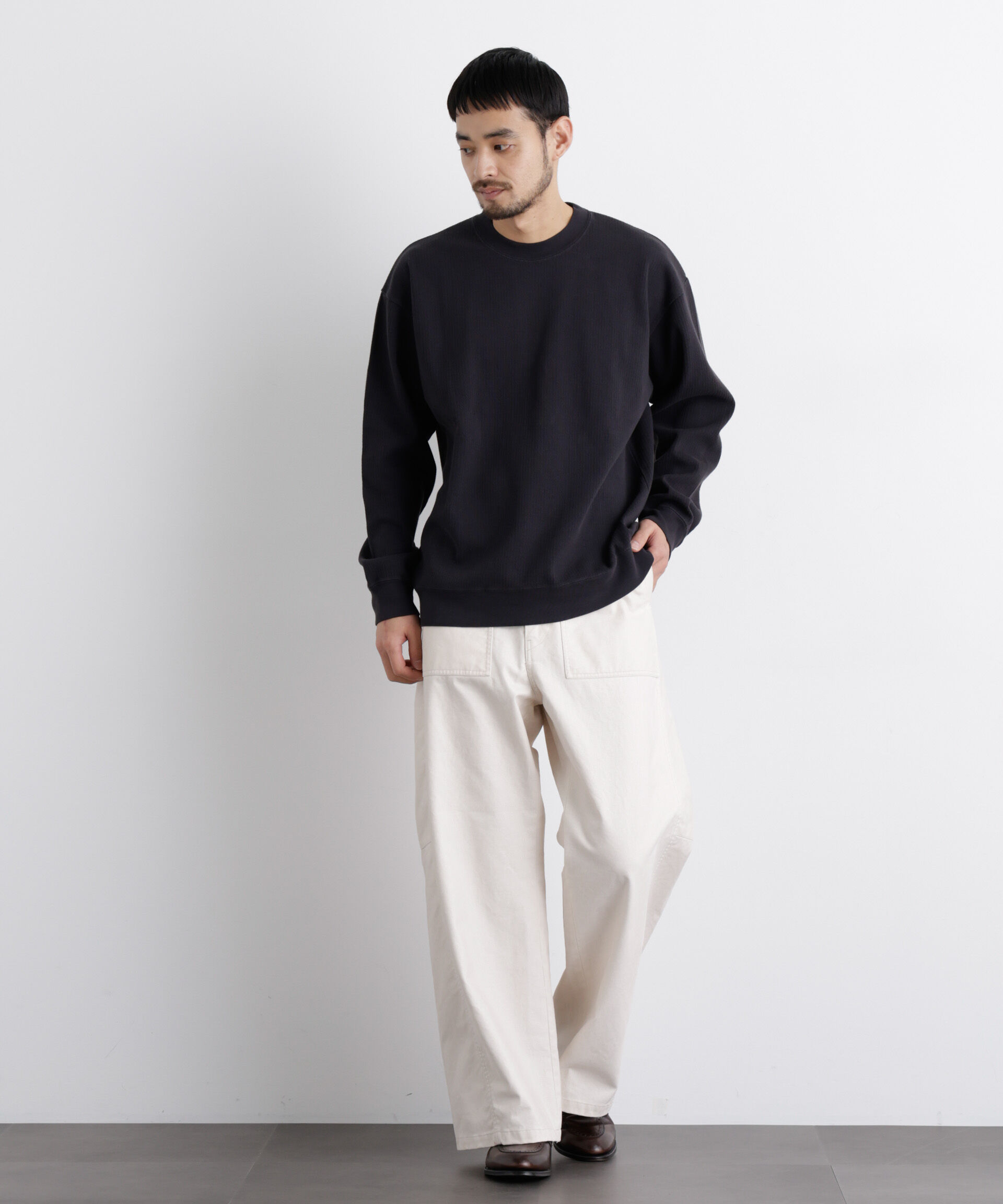 nano･universe「コットンサーマルクルーネックプルオーバー」|Tシャツ・カットソー|