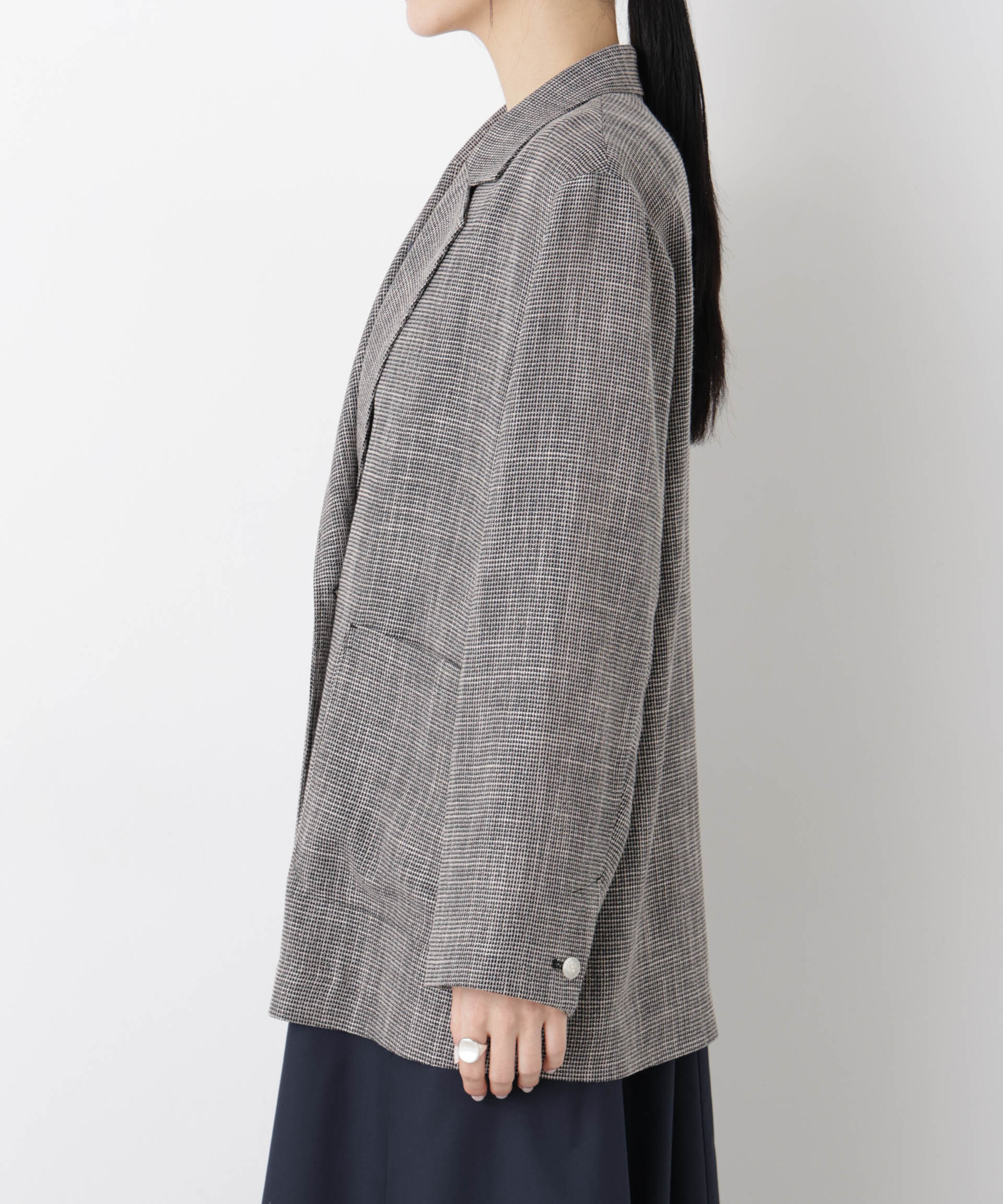 nano･universe「カラミ織りダブルジャケット(セットアップ可)」|テーラードジャケット|