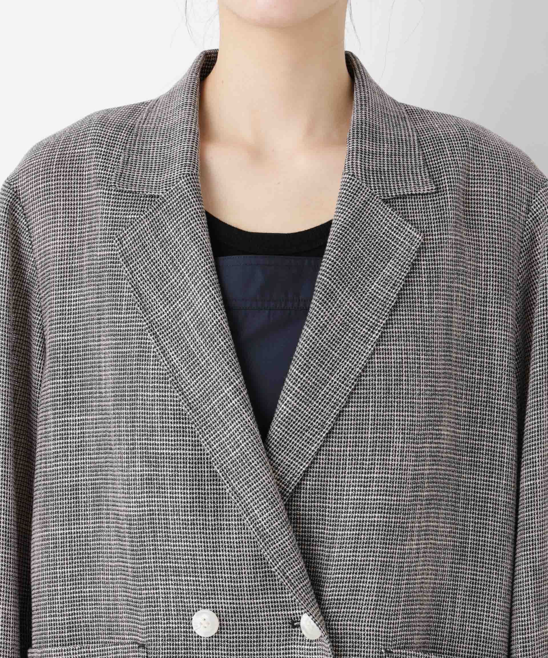 nano･universe「カラミ織りダブルジャケット(セットアップ可)」|テーラードジャケット|