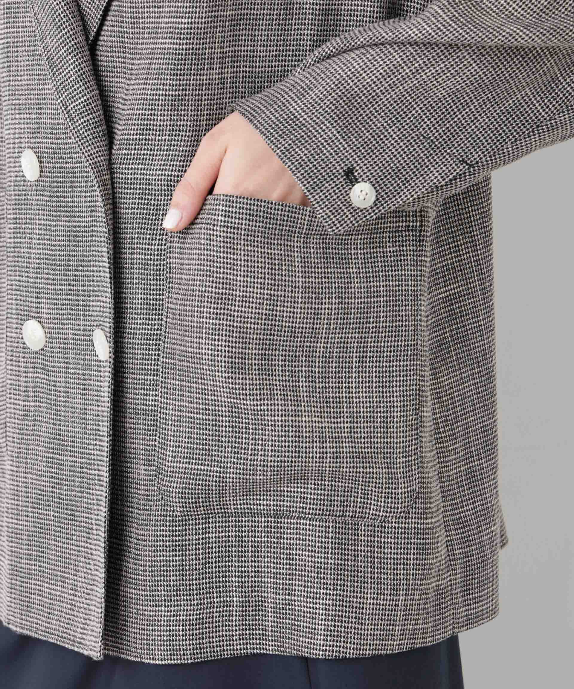 nano･universe「カラミ織りダブルジャケット(セットアップ可)」|テーラードジャケット|