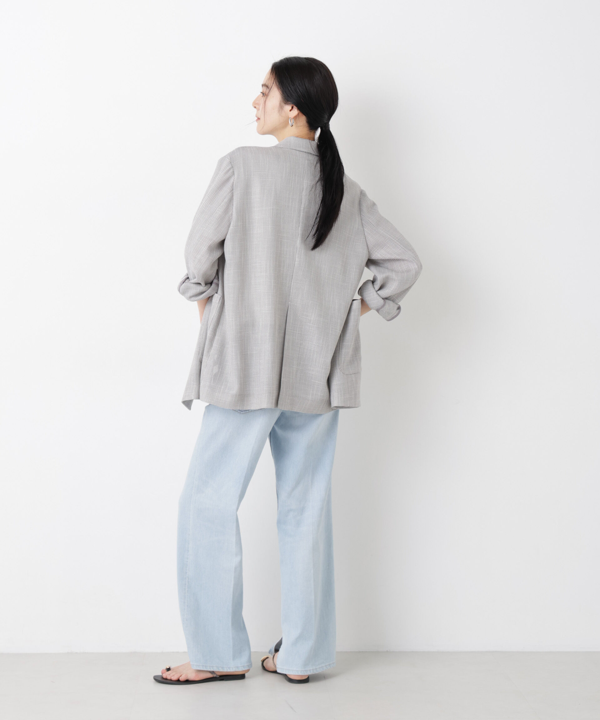 nano･universe「カラミ織りダブルジャケット(セットアップ可)」|テーラードジャケット|