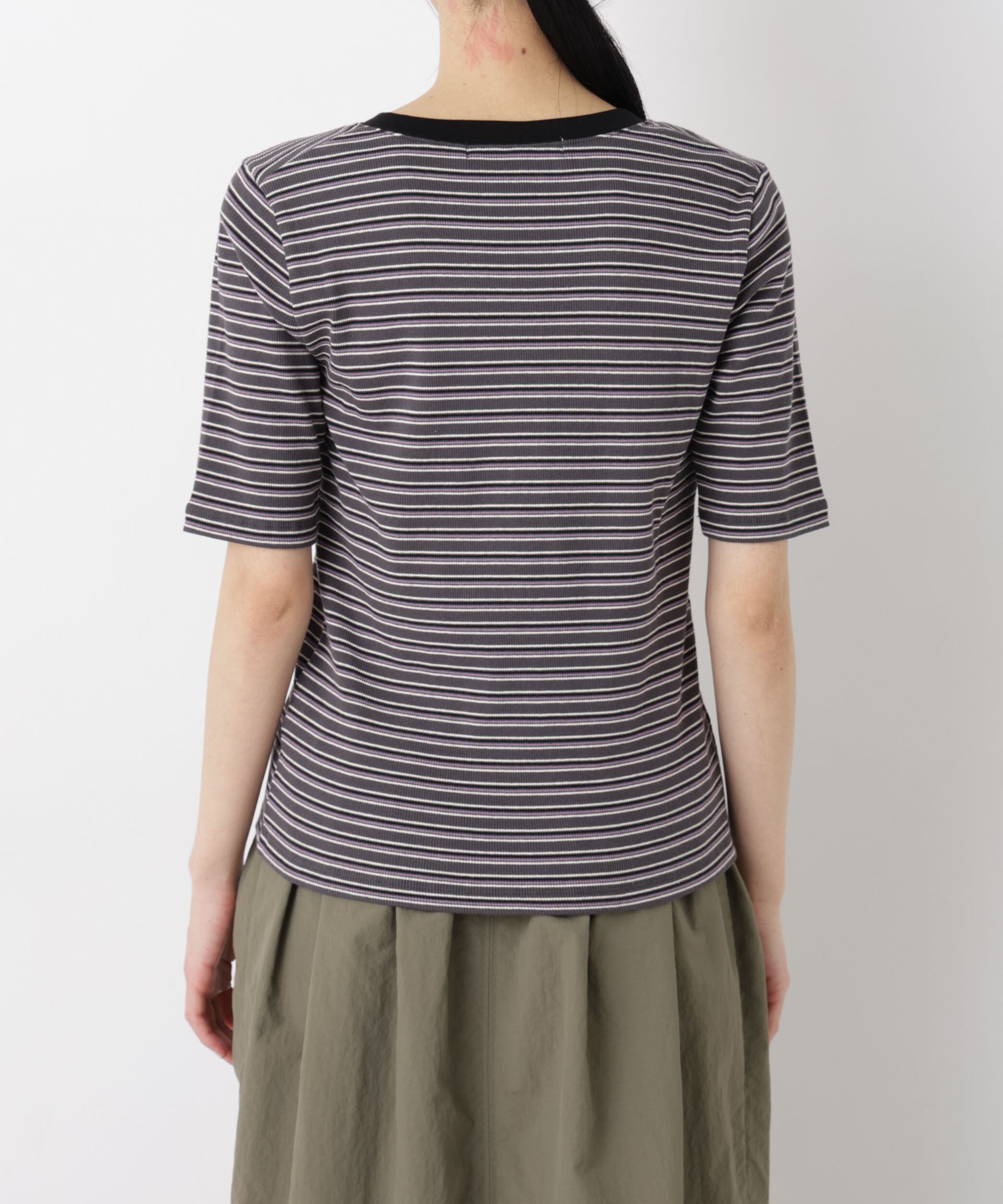 nano･universe「ボーダーテレコヘンリーネックTシャツ」|Tシャツ・カットソー|