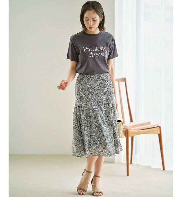 組曲「フラワーレイヤープリント ギャザースカート」|スカート|