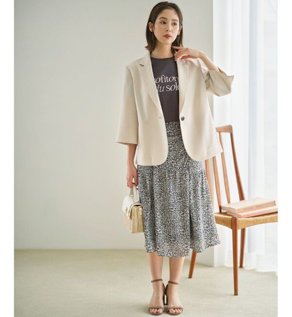 組曲「フラワーレイヤープリント ギャザースカート」|スカート|
