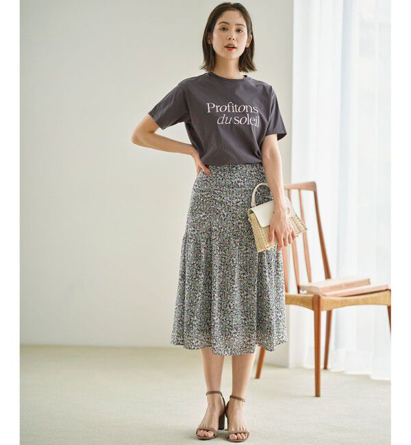 組曲「フラワーレイヤープリント ギャザースカート」|スカート|