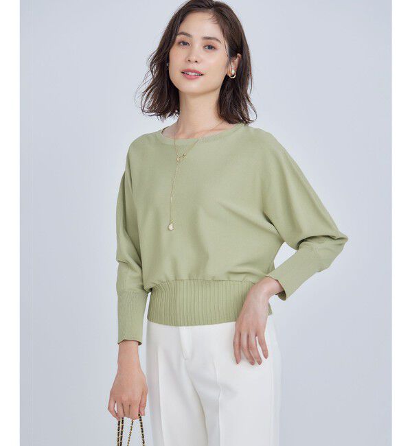 組曲「【5色展開・UVケア】スタイルアップ ドルマンスリーブ ニット」|ニット・セーター|ピスタチオ系