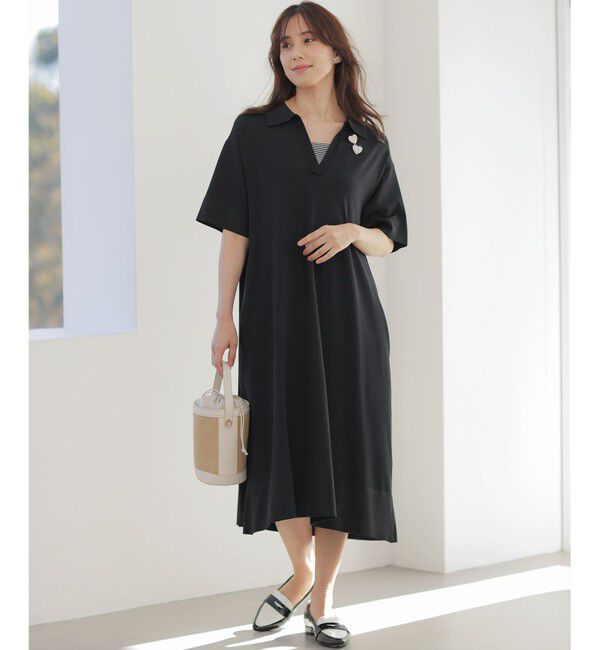 組曲「クリアストレッチスキッパーニット ワンピース」|ワンピース|