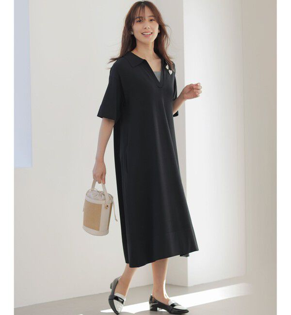 組曲「クリアストレッチスキッパーニット ワンピース」|ワンピース|