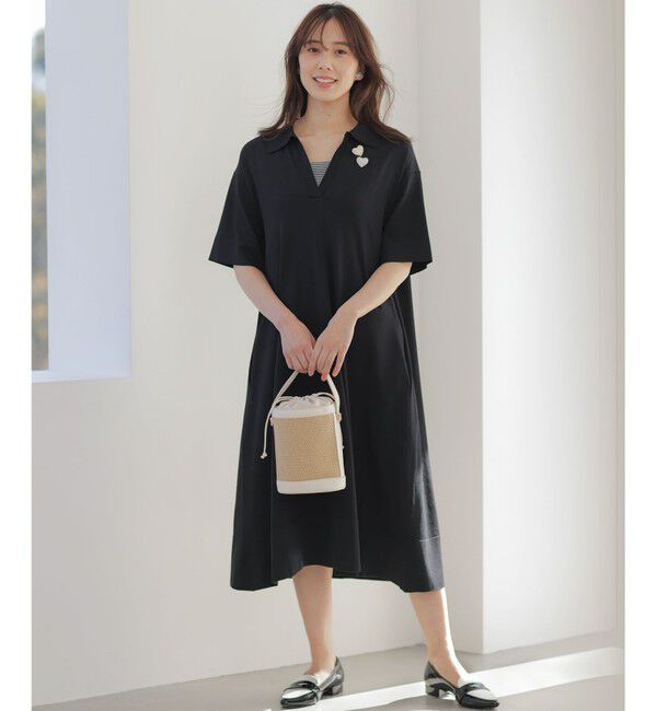 組曲「クリアストレッチスキッパーニット ワンピース」|ワンピース|