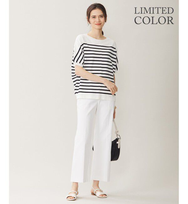 自由区「【WEB限定カラーあり・接触冷感・UVカット】クレープストレッチドルマン ニット」|ニット・セーター|