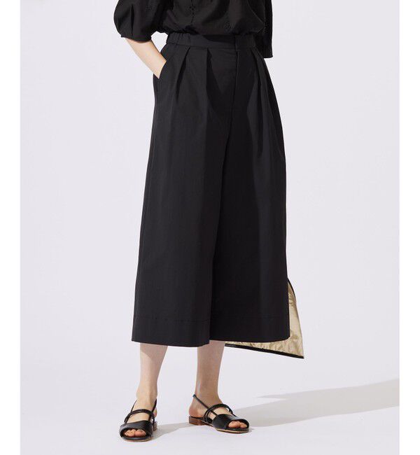 自由区「【カタログ掲載・洗える】タックガウチョ パンツ」|その他|ブラック