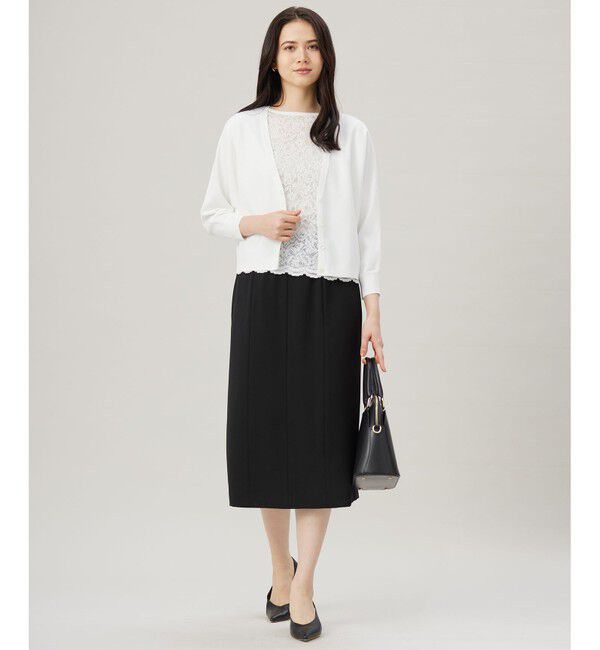 自由区「【接触冷感・UVカット・洗える】クレープストレッチニット カーディガン」|カーディガン|