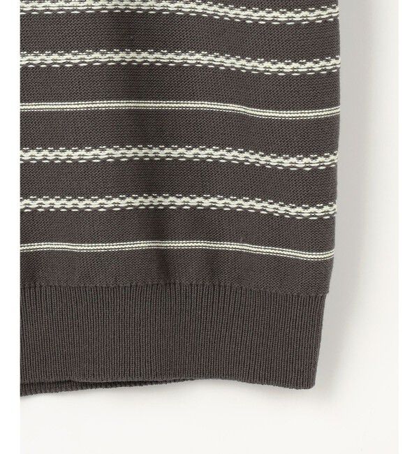 自由区「【ベーシック・着回し抜群】コットンポリミドルゲージボーダー ニット」|ニット・セーター|