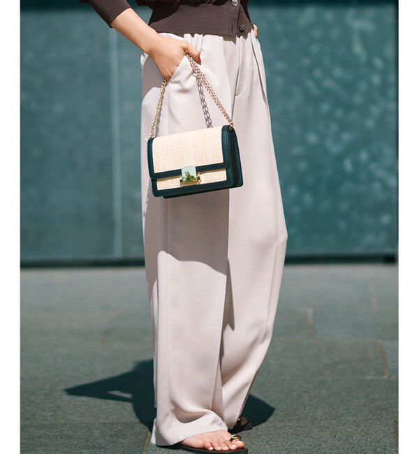 23区「【撥水加工/UVカット】キューティクルストレッチツイル ワイドパンツ」|その他|ベージュ系