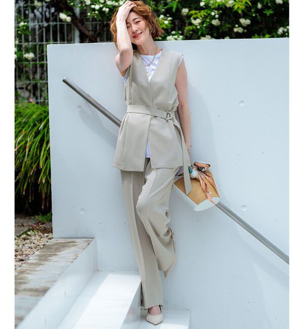 23区「【撥水加工/UVカット】キューティクルストレッチツイル ワイドパンツ」|その他|