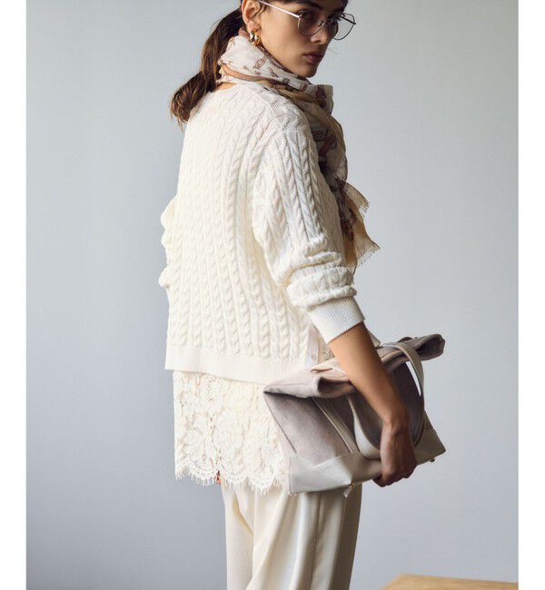 23区「【Oggi3月号掲載/洗える】コットンギマ ケーブル ニット」|ニット・セーター|