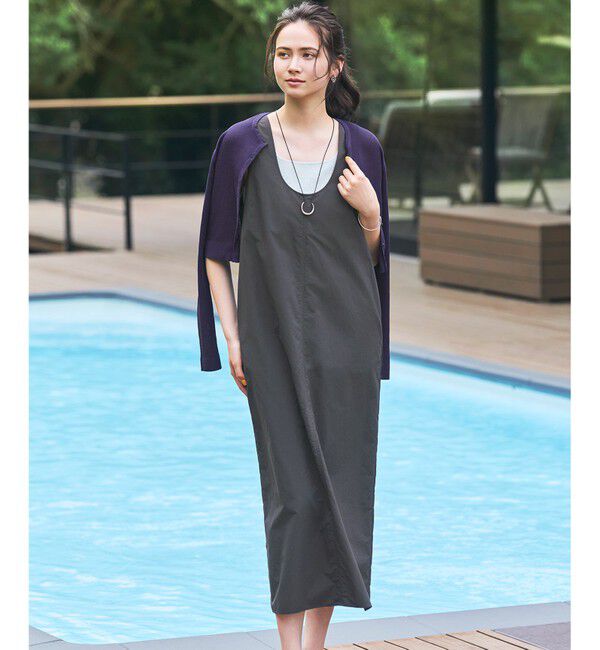 23区「【SLOW/一部店舗限定】UVカット/撥水/接触冷感 ナイロンタスランタフタ ワンピース」|ワンピース|グレー系