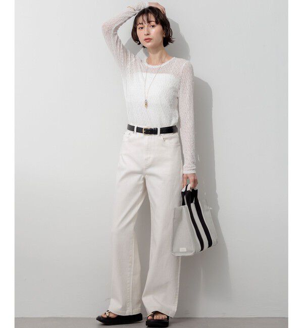 23区「【SLOW/一部店舗限定】リンクルレース シアー カットソー」|Tシャツ・カットソー|