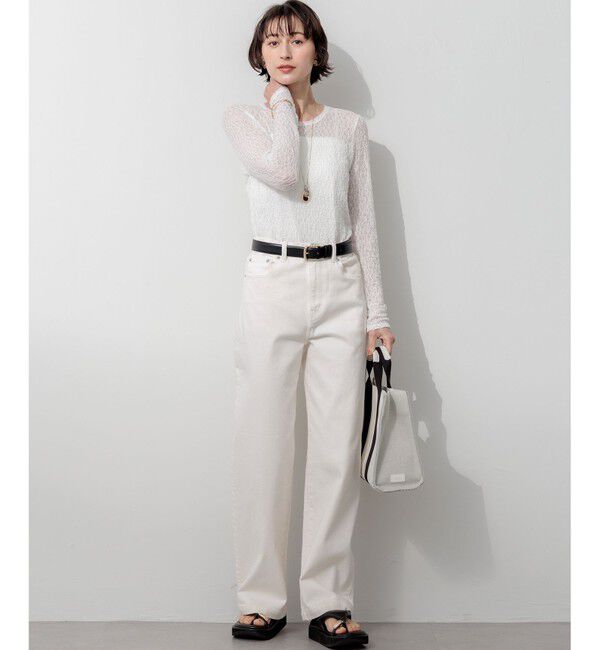 23区「【SLOW/一部店舗限定】リンクルレース シアー カットソー」|Tシャツ・カットソー|