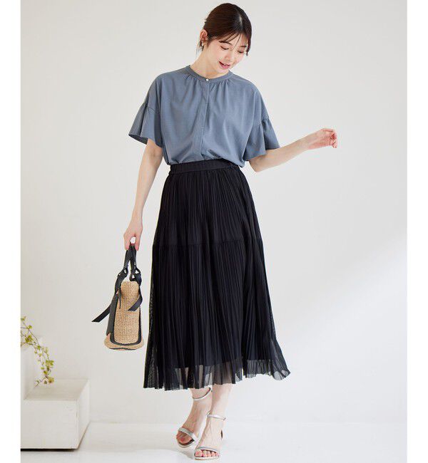 any SiS「【洗える】シアーストライププリーツ スカート」|スカート|