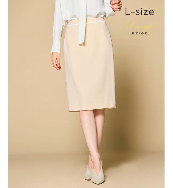 BEIGE,「【洗える・L-size】CINDY / タイトスカート」|スカート|Sheer Orange &times; Whit