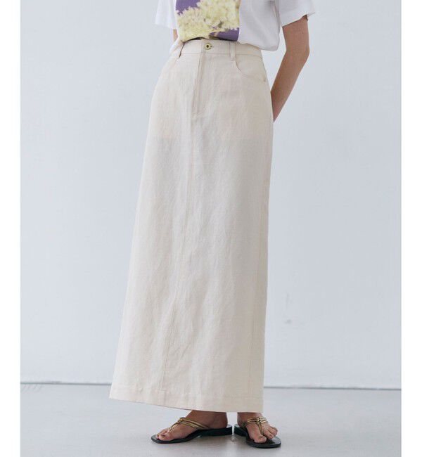 BEIGE,「【洗える】CUPHEA / Iラインロングスカート」|スカート|Ecru
