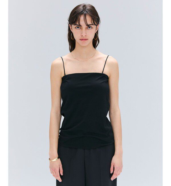 BEIGE,「【洗える】MERCANTI / インナーカップ付きベアトップ」|Tシャツ・カットソー|Black