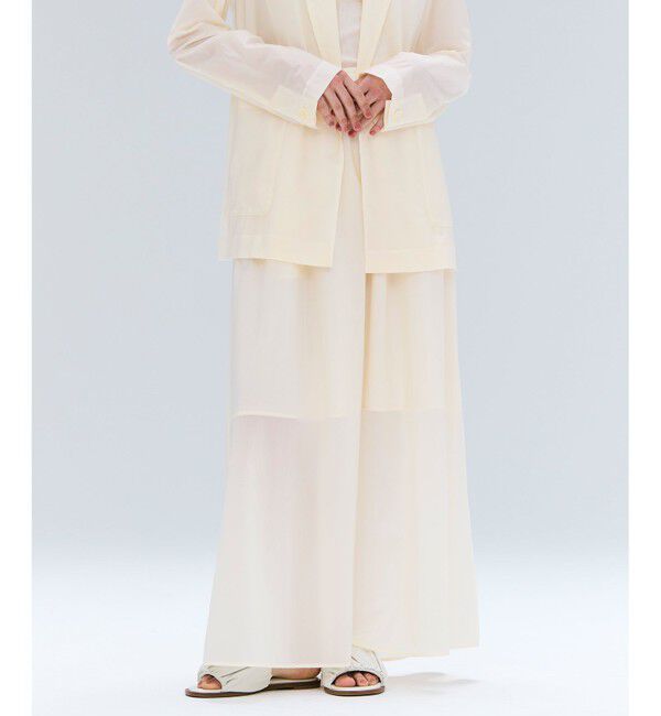 BEIGE,「【洗える/セットアップ対応】SPIGA / ギャザーロングフレアスカート」|スカート|Ecru