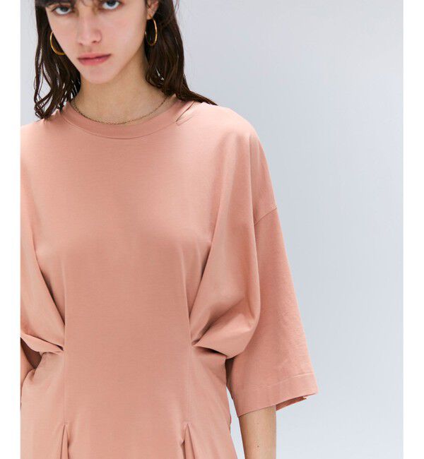 BEIGE,「【洗える】S.BABILA / スリットネックウエストタックワンピース」|ワンピース|