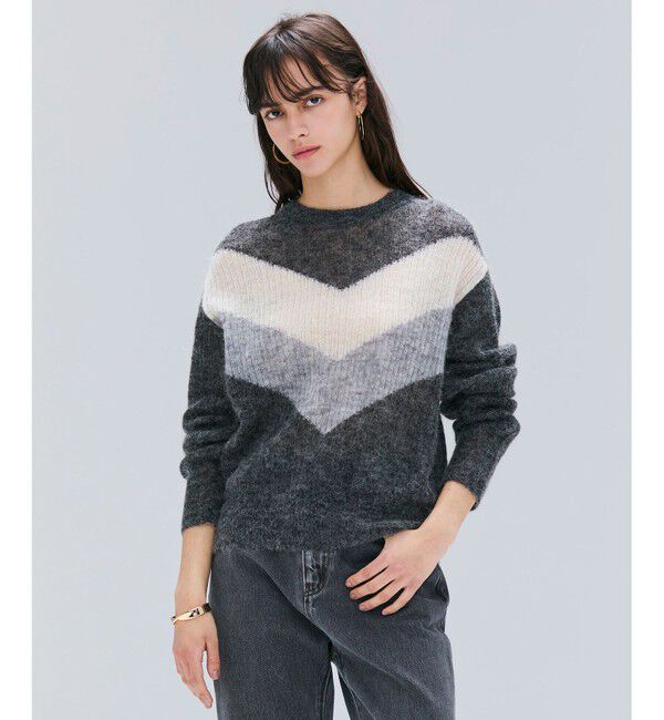 BEIGE,「MARS / キッドモヘアインターシャニット」|ニット・セーター|Gray &times; Charcoal