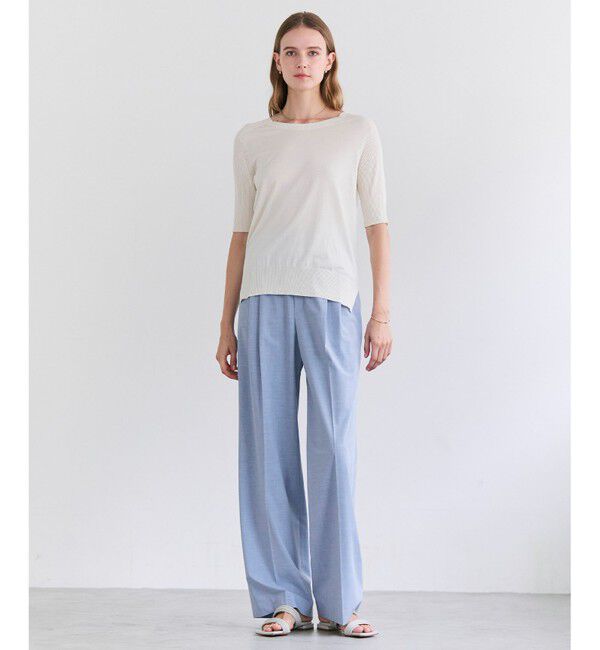 BEIGE,「JULIE / コットンシルク 2WAY半袖ニット」|ニット・セーター|