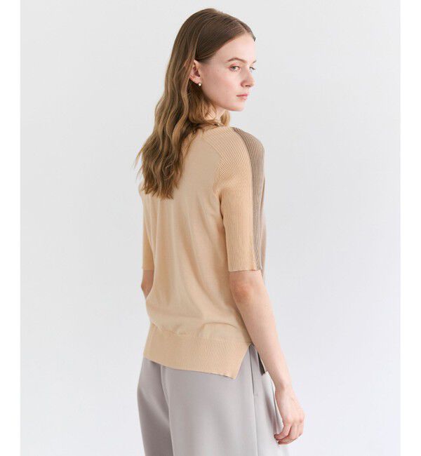 BEIGE,「JULIE / コットンシルク 2WAY半袖ニット」|ニット・セーター|