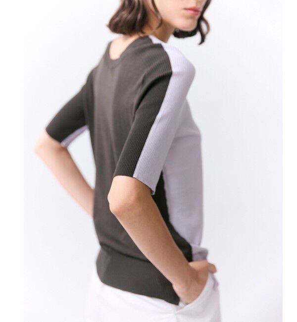 BEIGE,「JULIE / コットンシルク 2WAY半袖ニット」|ニット・セーター|