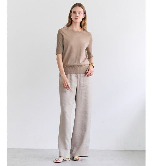 BEIGE,「JULIE / コットンシルク 2WAY半袖ニット」|ニット・セーター|