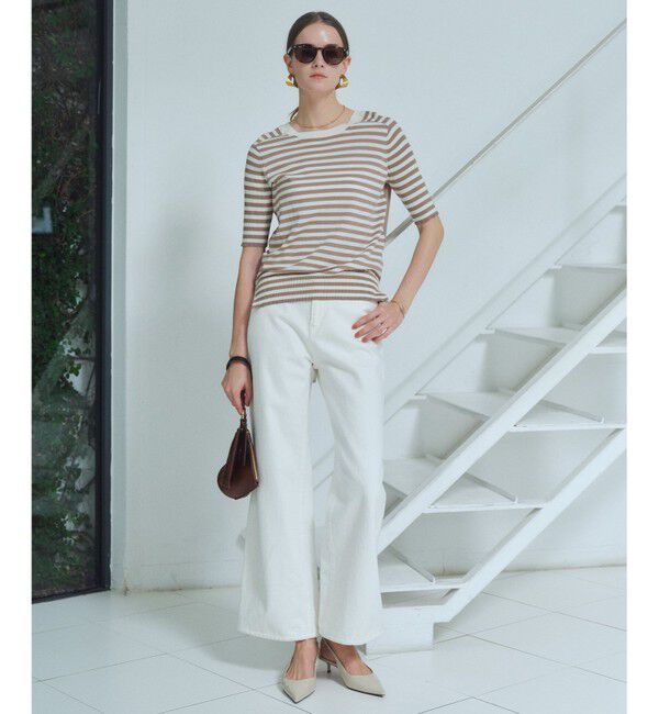 BEIGE,「JULIE / コットンシルク 2WAY半袖ニット」|ニット・セーター|