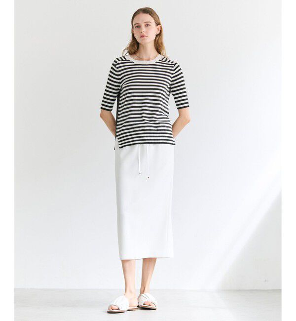 BEIGE,「JULIE / コットンシルク 2WAY半袖ニット」|ニット・セーター|