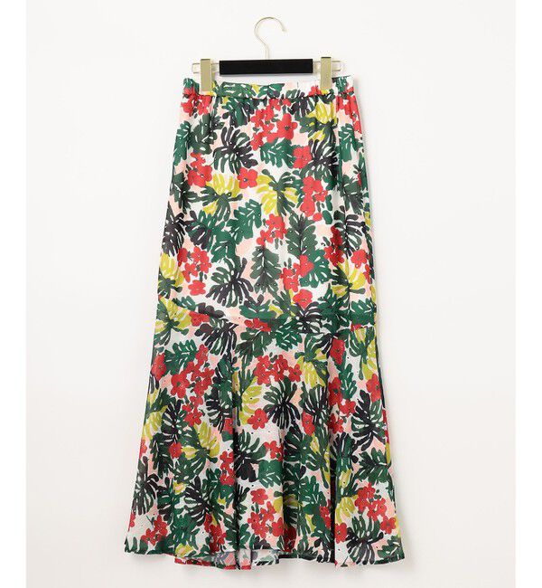  「リーフプリントロングスカート」|スカート|