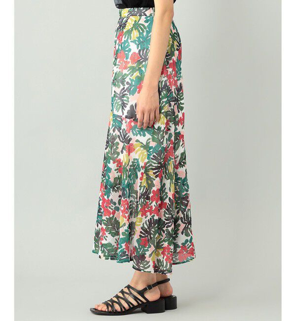  「リーフプリントロングスカート」|スカート|