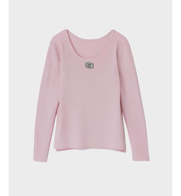  「ロゴ刺繍リブトップ」|ニット・セーター|