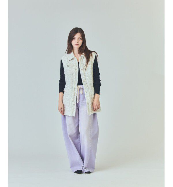  「ロゴ刺繍リブトップ」|ニット・セーター|