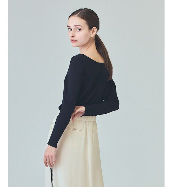  「ロゴ刺繍リブトップ」|ニット・セーター|