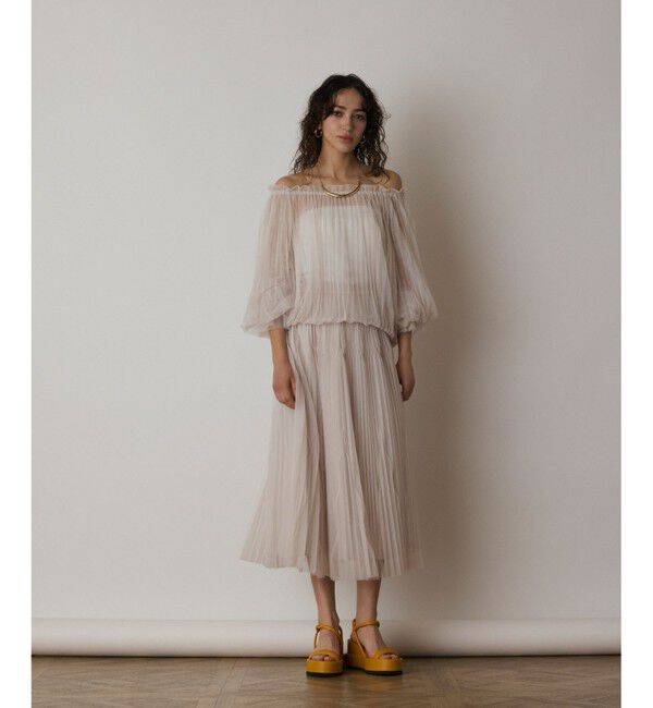  「チュールプリーツトップ」|シャツ・ブラウス|