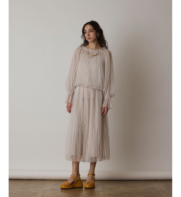  「チュールプリーツトップ」|シャツ・ブラウス|