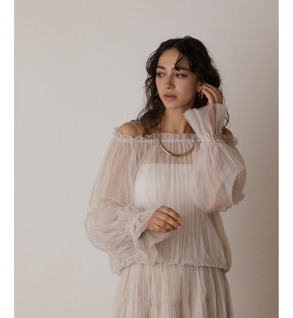  「チュールプリーツトップ」|シャツ・ブラウス|